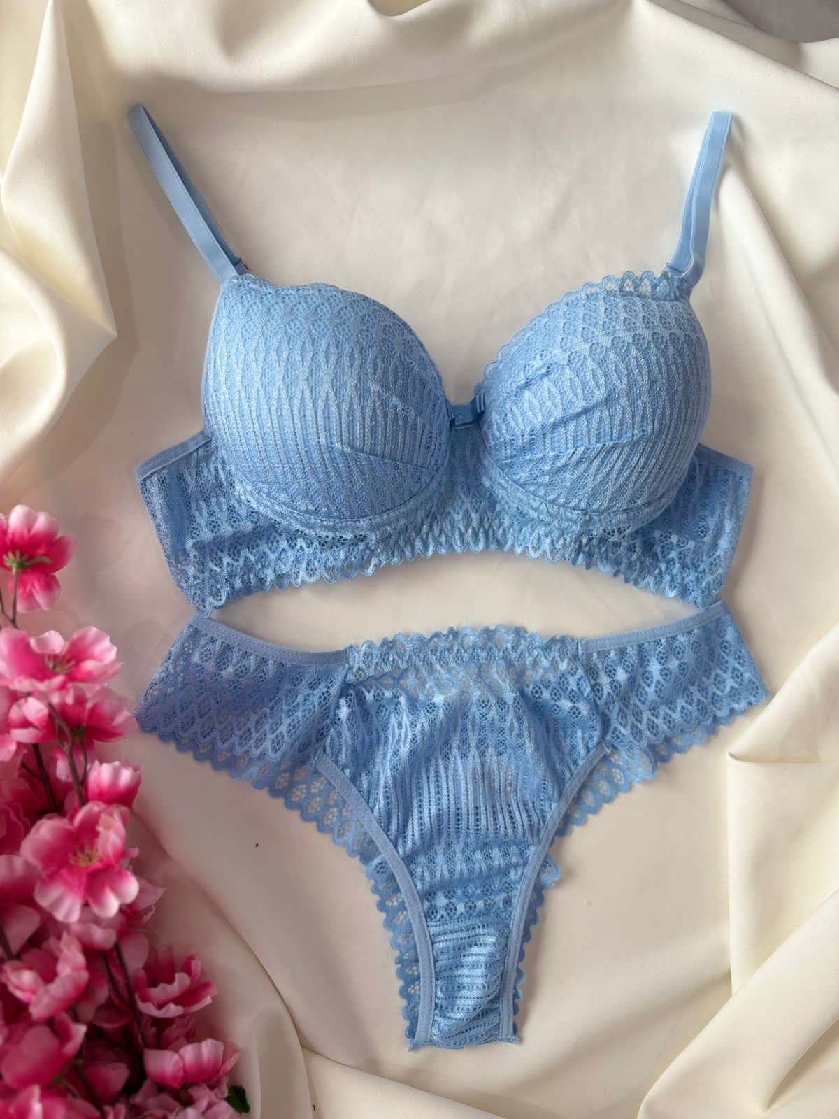 Conjunto de Renda Azul Bebe
